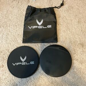 Vipele Black Exercise Sliders with Carry Bag